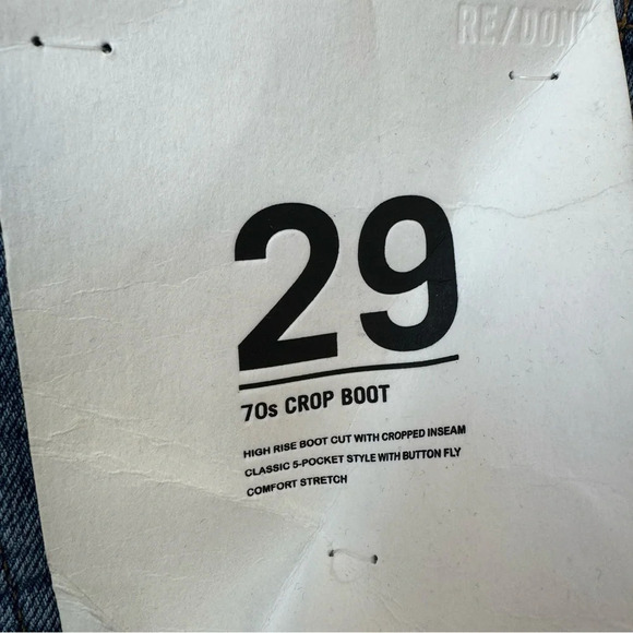 NWT REDONE 70s Crop Boot Jeans Denim 29 - Picture 14 of 16
